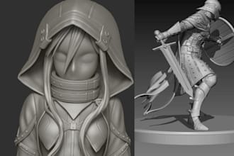 do 3d character modelling realistic character chibi metahuman for printing