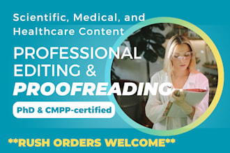 copy edit and proofread your medical, healthcare, or scientific content