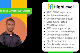 set up gohighlevel workflows automation, gohighlevel funnel ,a2p registration