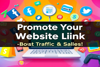promote your website link shopify product, book, coin, crypto, game, or any link
