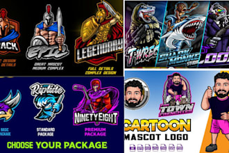 design esport mascot gaming logo cartoon character caricature twitch youtube