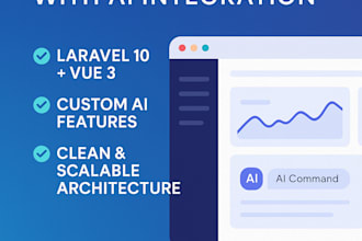 develop a modern laravel and vue web app with ai features