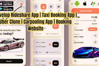 develop rideshare app taxi booking app carpooling app uber clone website