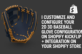 create custom baseball glove mockups for print on demand using shopify kickflip