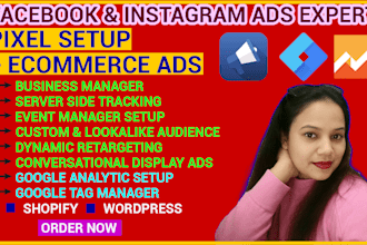 set up pixel and run fb, ig, and ecommerce ads professionally