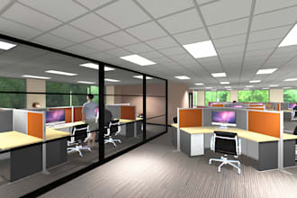 do 3d office interior space planning workspace design commercial interior design