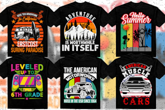 creat custom retro vintage tshirt design
