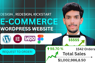 develop, design and kickstart your ecommerce wordpress website