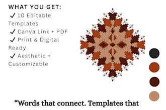 create 10 editable canva quote templates for print use