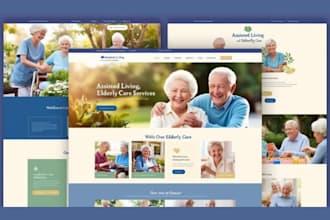 design assisted living website, elderly care website, senior care website