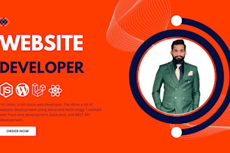 website development, develop custom website as full stack web developer