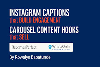 write engaging instagram captions, carousels post, and hashtags for your brand
