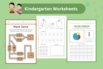 design custom worksheets for preschool and kindergarten kids