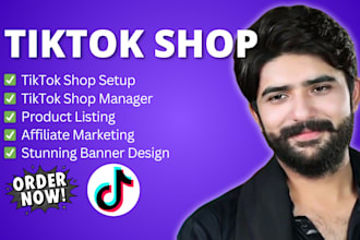 setup and manage USA tiktok shop, affiliate marketing and viral tiktok video ads