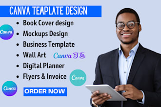 design canva template, wall art, mockups, ebook cover design, digital planner