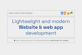 create a clean and responsive website or web app