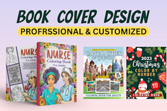 create amazon KDP coloring puzzle book cover design adult and kids