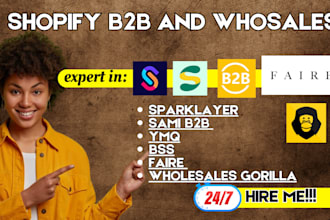setup shopify wholesale b2b pricing ymq tax exempt sparklayer sami bss faire