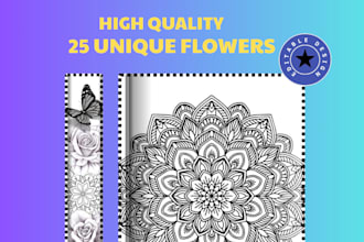 create mandala coloring book  25 floral designs