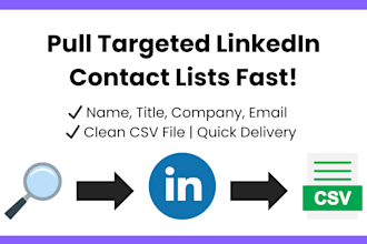 pull 100 linkedin leads with email name title  company data