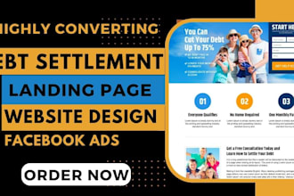 design debt relief website, landing page to get consolidation leads for brokers