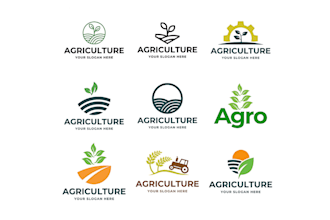 design unique health care aggro farm and agriculture logo