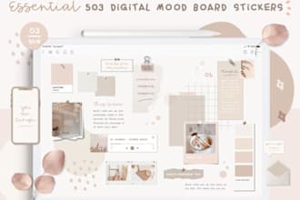 create digital mood boards, aesthetic planners, journaling pages