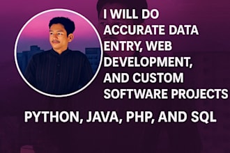 build websites, manage data, and develop software solutions using python,