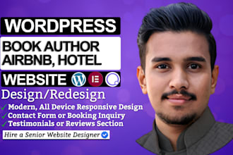 design wordpress elementor website, airbnb site, hostinger, book author website