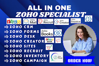 set up zoho CRM creator campaigns forms and books for your business