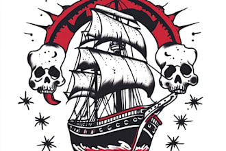 create traditional tattoo,logo design old school