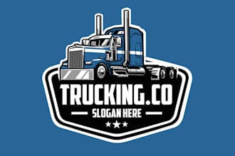 make professional transport logistics and trucking logo