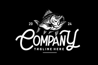 design fishing and outdoors hunting logo