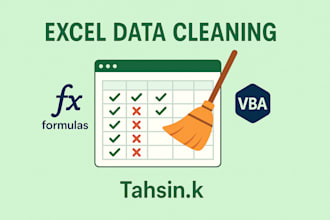 perform data cleaning, formatting and calculations in excel