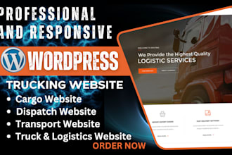 design trucking, cargo, logistics, transport and dispatch website on wordpress