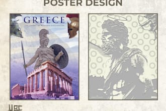 design aesthetic posters based on icons, cities, or deep concepts