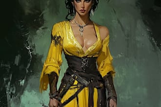 create dnd character or dnd party art illustration