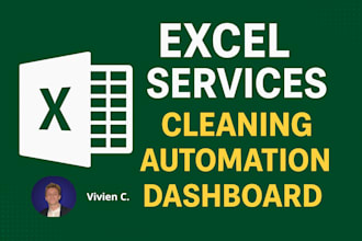 provide excel data cleaning services, vba, clear dashboard, graphs, pivot table