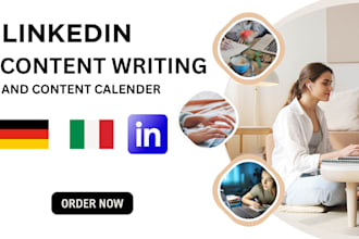 write SEO optimized linkedin articles and posts with a custom content calendar