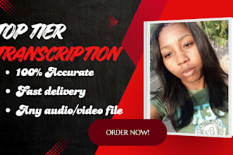 transcribe your podcasts, interviews, and videos with 24 hour delivery