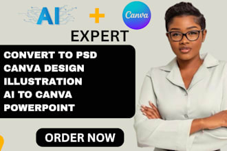 convert your canva to psd and canva design, canva ai and illustration