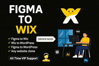 design wix website or redesign wix landing page,figma to wix