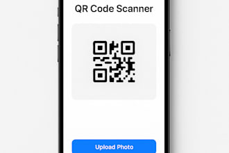 create an android app with qr code, photo upload and API integration