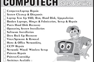 fix computer, install software , and provide remote support