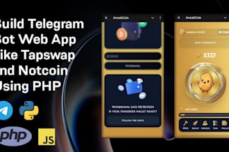 develop telegram mini bot telegram  mini app crypto game bot