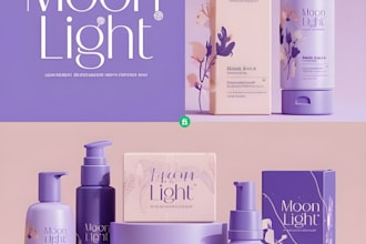 design cosmetic label, cosmetic packaging, skincare label, and product packaging