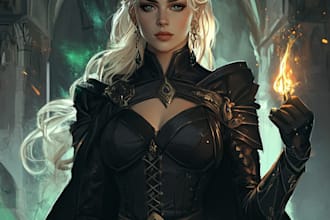 create dnd party art illustration