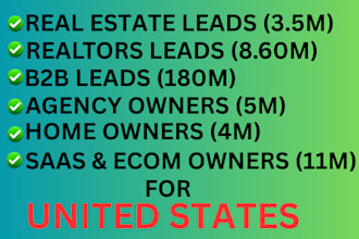 provide real estate realtors b2b agency owners home owners saas ecom owner leads