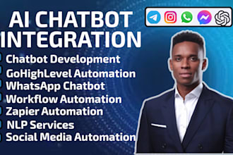 create whatsapp ai chatbot, integrate chatbot automation for facebook, telegram