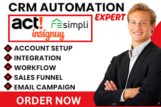 setup act crm  resimpii realvolve insightly chime workflow integration